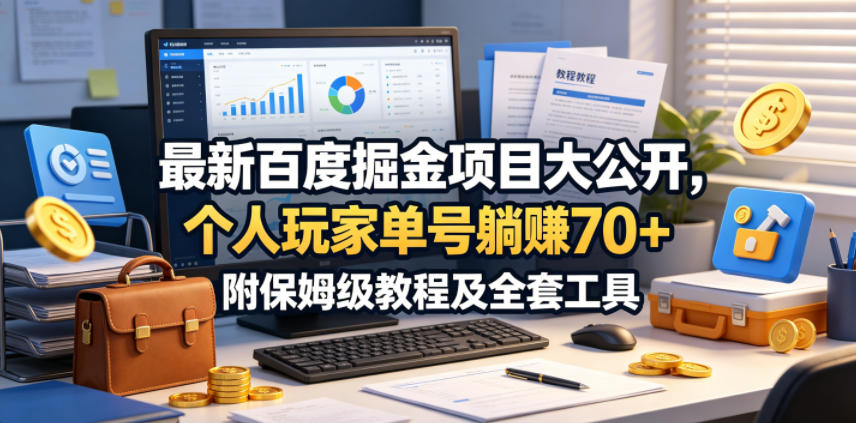 最新百度掘金项目大公开，个人玩家单号躺賺70+，附保姆级教程及全套工具【揭秘】-轻创星球网