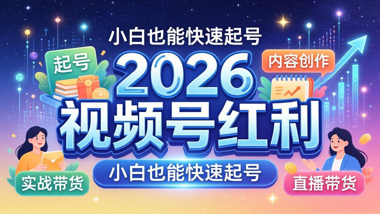 2026视频号红利实战营，大佬亲授起号、内容、直播、IP、投流、私域、矩阵全套落地打法-轻创星球网