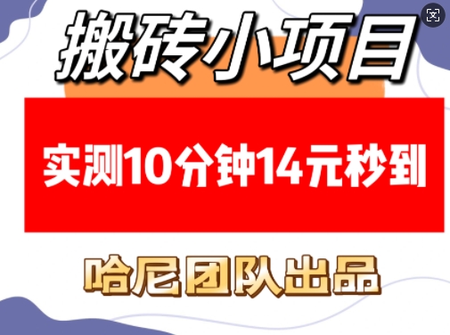 搬砖小项目，实测10分钟14元秒到，每天稳定几张(赠送必看稳定)-轻创星球网