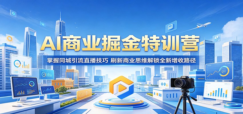 AI商业掘金特训营：掌握同城引流直播技巧，刷新商业思维解锁全新增收路径-轻创星球网