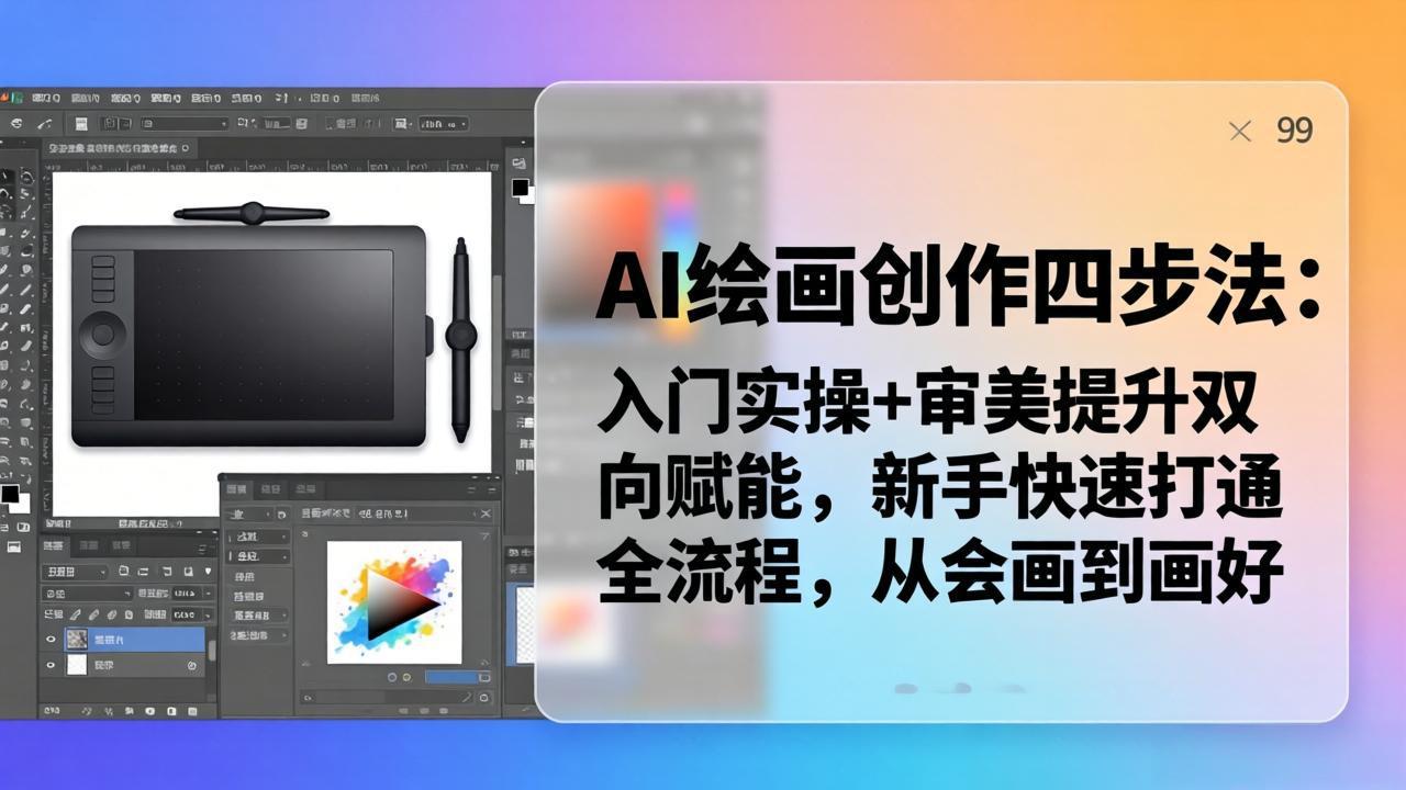 AI绘画创作四步法：入门实操+审美提升双向赋能，新手快速打通全流程，从会画到画好-轻创星球网