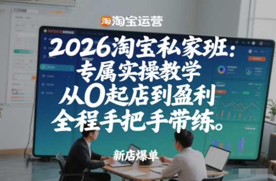 2026淘宝私家班：专属实操教学，从0起店到盈利，全程手把手带练(更新26年3月)-轻创星球网
