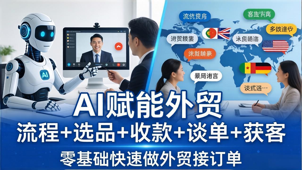 外贸+AI实战课：流程+选品+收款+谈单+获客，零基础快速做外贸接订单-轻创星球网