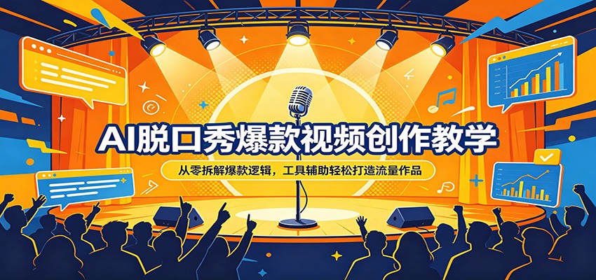 AI脱口秀爆款视频创作教学：从零拆解爆款逻辑，工具辅助轻松打造流量作品-轻创星球网
