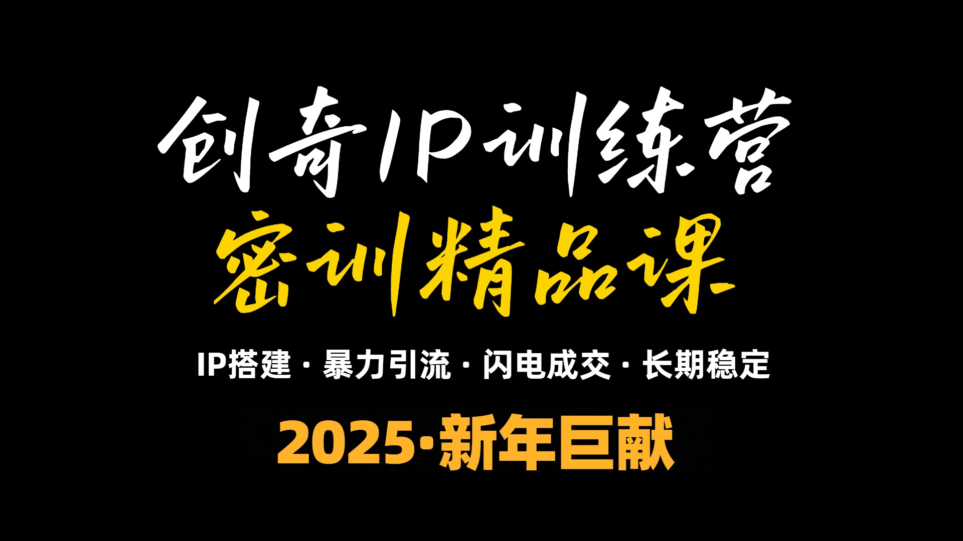 2025年“知识付费IP训练营”小白避坑年赚百万，暴力引流，闪电成交-轻创星球网