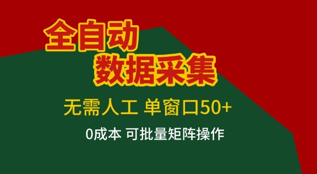 全自动数据采集项目，无需人工，单窗口可达50+收益，操作简单无难度，一个人也能轻松实现矩阵【揭秘】-轻创星球网