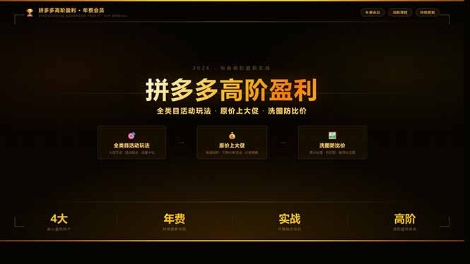 拼多多高阶盈利年费会员(更新3月31-轻创星球网
