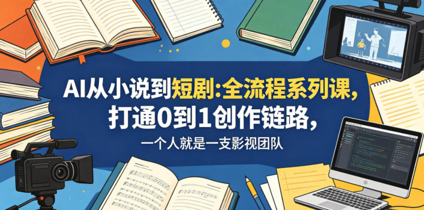 AI从小说到短剧全流程系列课,打通0到1创作链路,一个人就是一支影视团队-轻创星球网