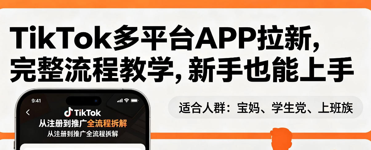 TikTok多平台APP拉新，完整流程教学，新手也能上手，轻松出海搞美金-轻创星球网