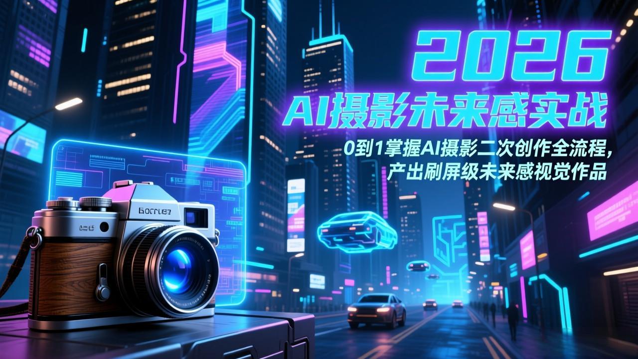 2026 AI摄影未来感实战：0到1掌握AI摄影二次创作全流程，产出刷屏级未来感视觉作品-轻创星球网