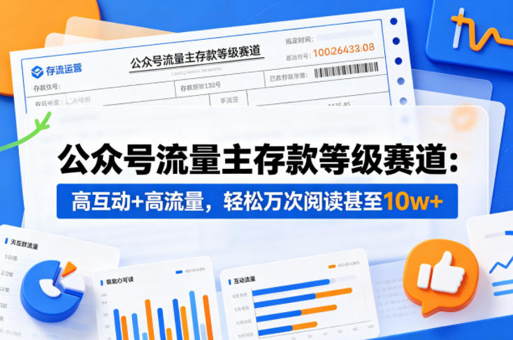 公众号流量主之存款等级赛道，高互动+高流量，轻松达到万次阅读，甚至10w+-轻创星球网