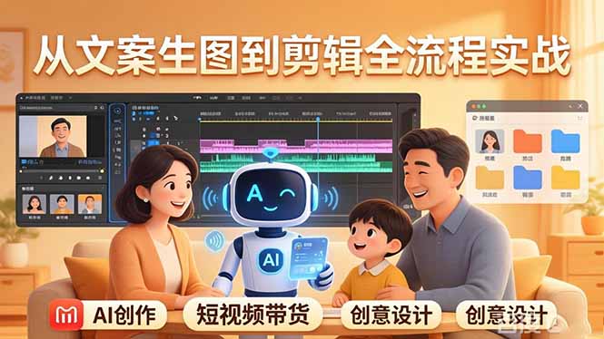 原创 AI 剧情短视频带货：AI+家庭剧情+带货广告，从文案生图到剪辑全流程实战-轻创星球网