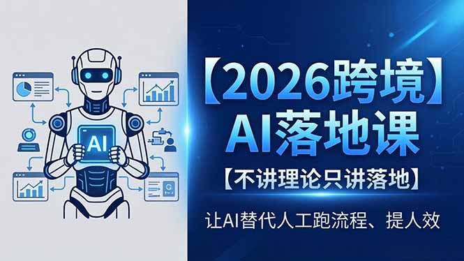 2026跨境AI落地课，不讲理论只讲落地，让AI替代人工跑流程、提人效-轻创星球网