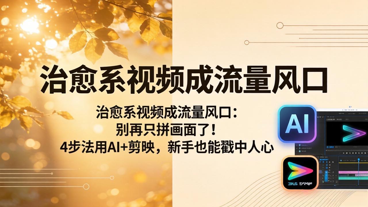 治愈系视频成流量风口：别再只拼画面了！4步法用AI+剪映，新手也能戳中人心-轻创星球网