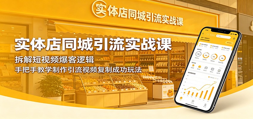 实体店同城引流实战课：拆解短视频爆客逻辑，手把手教学制作引流视频复制成功玩法-轻创星球网
