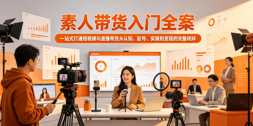 素人带货入门全案，一站式打通短视频与直播带货从认知、起号、实操到变现的完整闭环-轻创星球网
