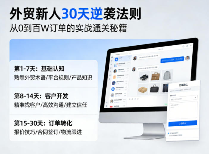 外贸新人30天逆袭法则，教你从0到百W订单的实战通关秘籍-轻创星球网