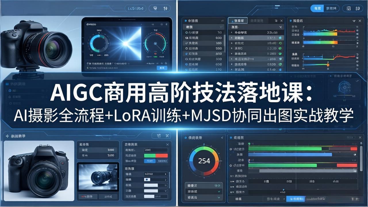 AIGC商用高阶技法落地课：AI摄影全流程+LoRA训练+MJSD协同出图实战教学-轻创星球网