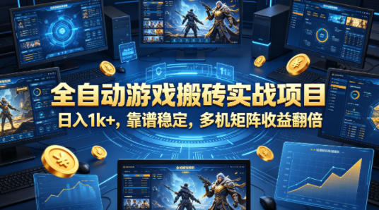 全自动游戏搬砖实战项目，日入1k+，靠谱稳定，多机矩阵收益翻倍【揭秘】-轻创星球网
