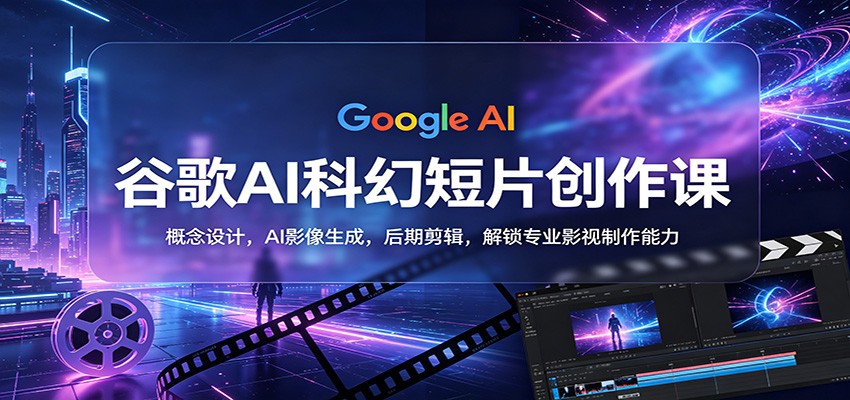 谷歌AI科幻短片创作课：概念设计，AI影像生成，后期剪辑，解锁专业影视制作能力-轻创星球网