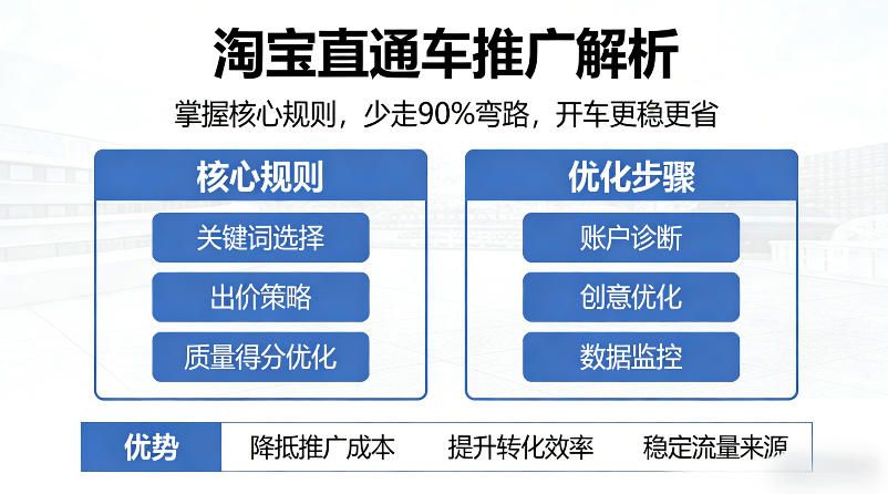 淘宝直通车推广解析，掌握核心规则，少走90%弯路，开车更稳更省-轻创星球网