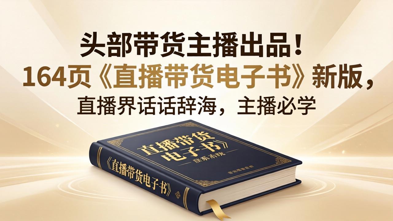 头部带货主播出品！164页《直播带货电子书》新版，直播界话术辞海，主播必学-轻创星球网