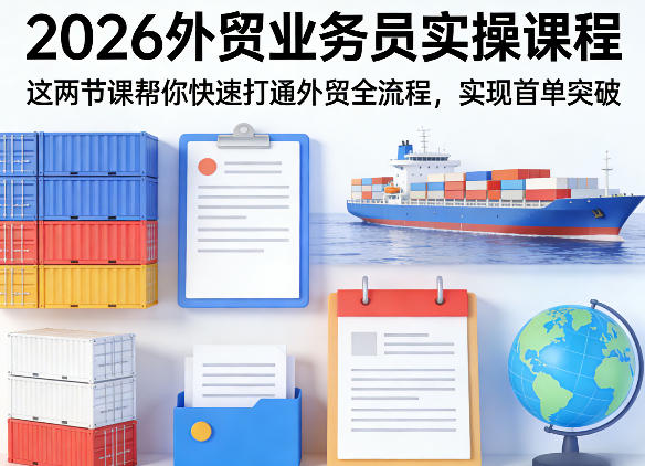 2026外贸业务员实操课程，这两节课帮你快速打通外贸全流程，实现首单突破-轻创星球网