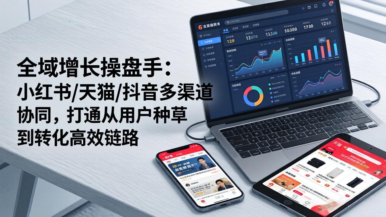 全域增长操盘手：小红书/天猫/抖音多渠道协同，打通从用户种草到转化高效链路-轻创星球网