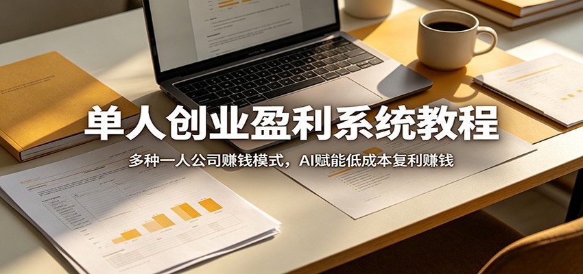单人创业盈利系统教程：多种一人公司赚钱模式，AI赋能低成本复利赚钱-轻创星球网