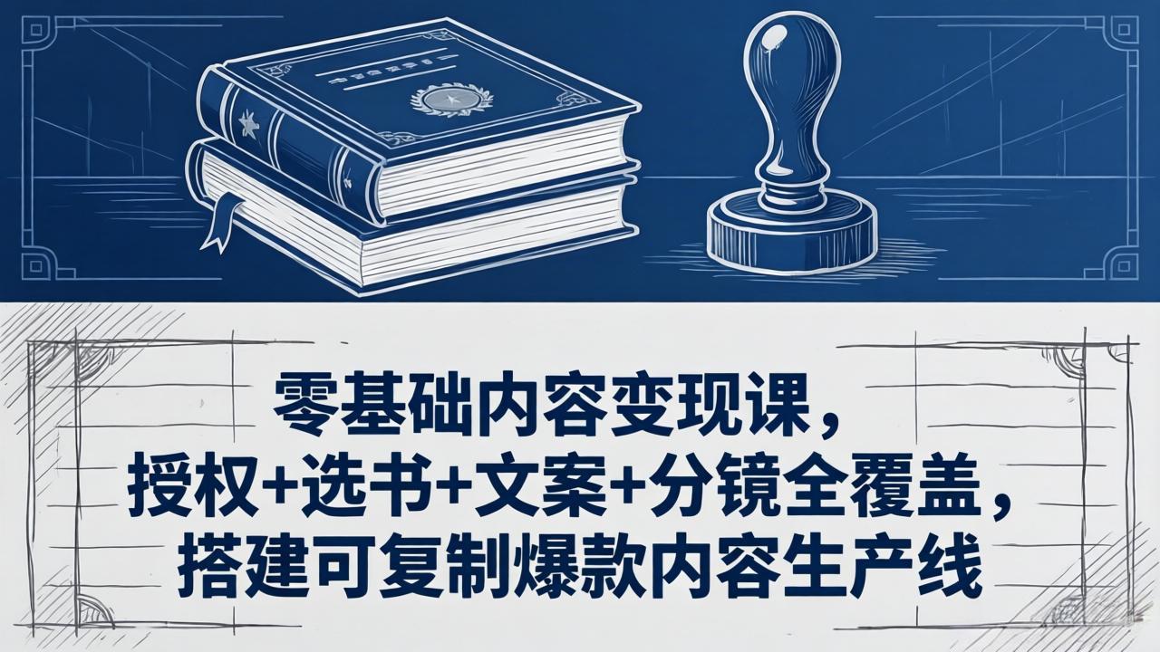 零基础内容变现课，授权+选书+文案+分镜全覆盖，搭建可复制爆款内容生产线-轻创星球网