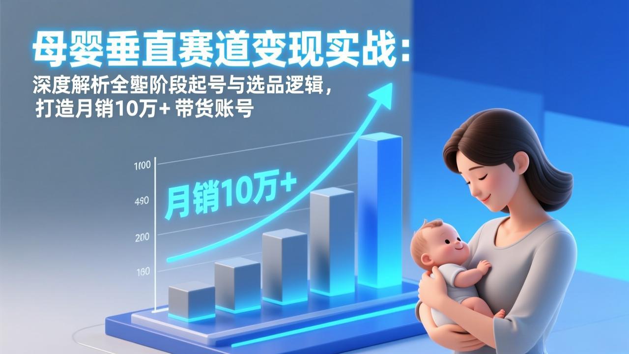 母婴垂直赛道变现实战：深度解析三大阶段起号与选品逻辑，打造月销10万+带货账号-轻创星球网