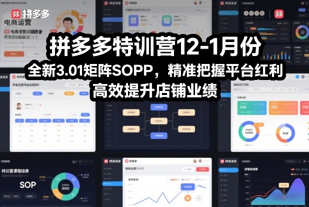 拼多多特训营12-1月份，全新3.01矩阵Sop，精准把握平台红利，高效提升店铺业绩-轻创星球网