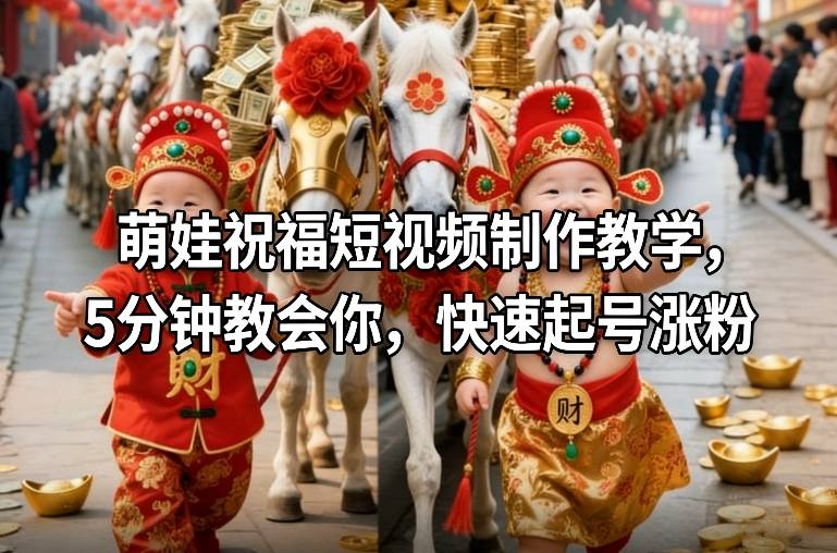 萌娃祝福短视频制作教学，5分钟教会你，快速起号涨粉-轻创星球网
