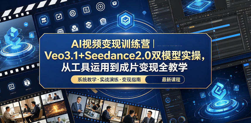 AI视频变现训练营｜Veo3.1+Seedance2.0双模型实操，从工具运用到成片变现全教学-轻创星球网