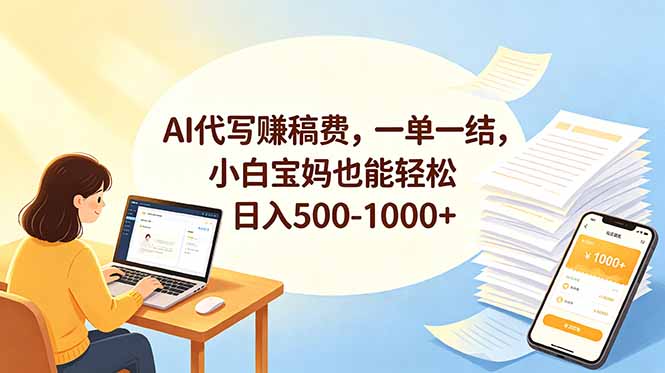 AI代写赚稿费，一单一结，小白宝妈也能轻松日入500-1000+-轻创星球网