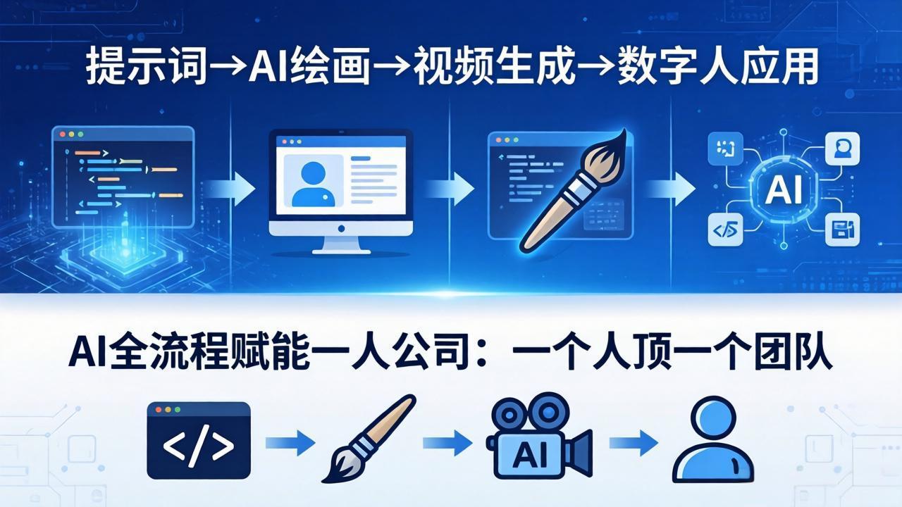 AI全流程赋能一人公司：提示词、绘画、视频、数字人、编程，一个人顶一个团队-轻创星球网
