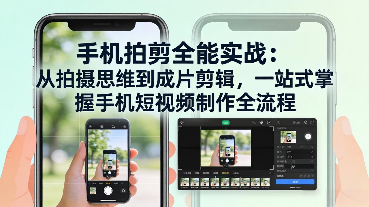 手机拍剪全能实战：从拍摄思维到成片剪辑，一站式掌握手机短视频制作全流程-轻创星球网