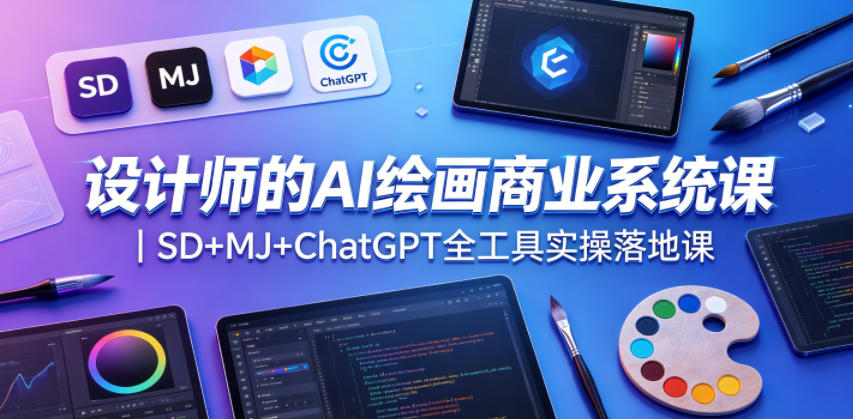 设计师的AI绘画商业系统课｜SD+MJ+ChatGPT全工具实操落地课-轻创星球网