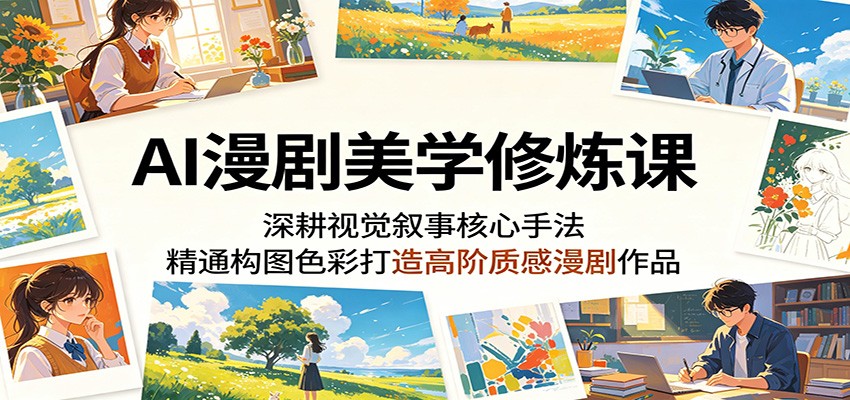 AI漫剧美学修炼课：深耕视觉叙事核心手法，精通构图色彩打造高阶质感漫剧作品-轻创星球网