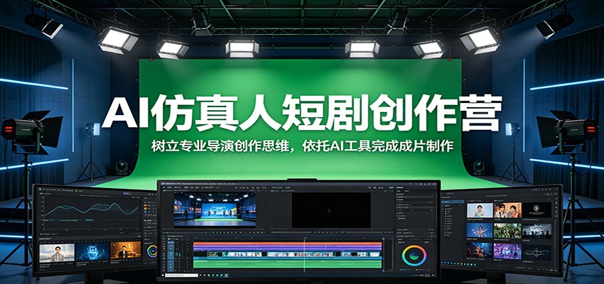AI仿真人短剧创作营：树立专业导演创作思维，依托AI工具完成成片制作-轻创星球网