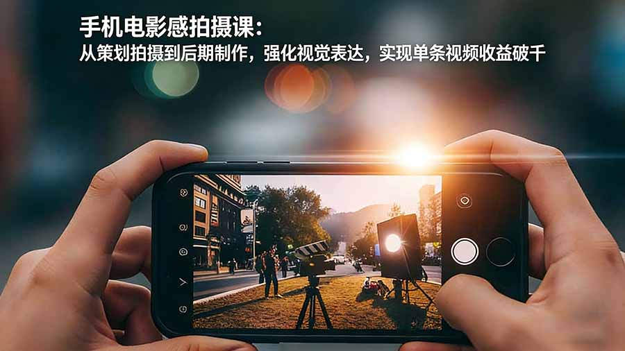 手机电影感拍摄课：从策划拍摄到后期制作，强化视觉表达，实现单条视频收益破千-轻创星球网
