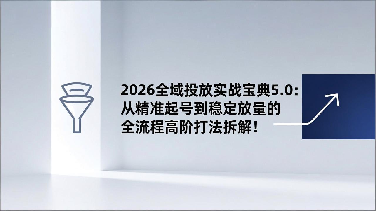 2026全域投放实战宝典5.0：从精准起号到稳定放量的全流程高阶打法拆解！-轻创星球网
