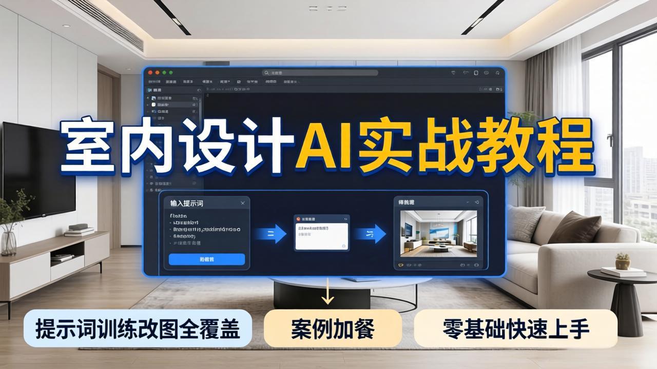 2026室内设计AI实战教程，提示词训练改图全覆盖，搭配案例加餐，零基础也能快速上手-轻创星球网