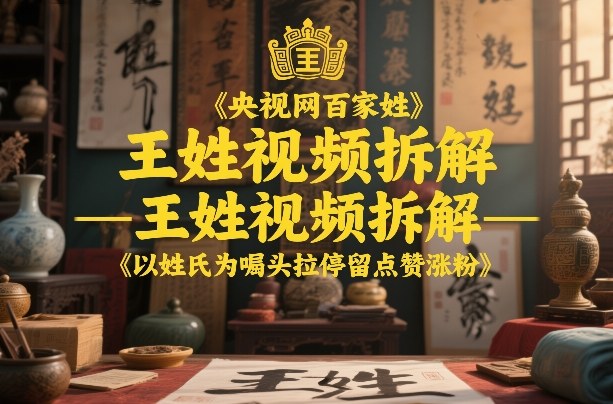央视网百家姓–王姓视频拆解，以姓氏为噱头拉停留点赞涨粉-轻创星球网