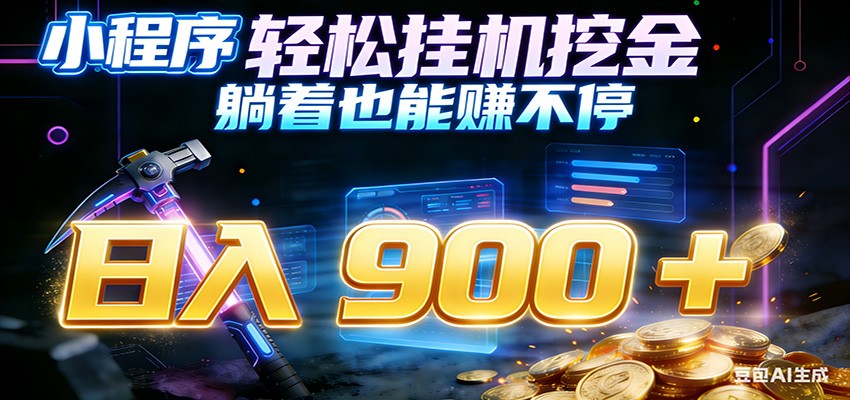 小程序挂机挖金，自动赚金币换现金，多号并行日入900+，轻松搞副业-轻创星球网