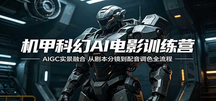 机甲科幻AI电影训练营：AIGC实景融合，从剧本分镜到配音调色全流程-轻创星球网