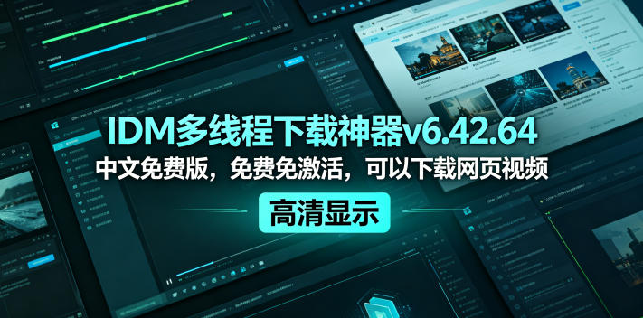IDM多线程下载神器v6.42.64中文免费版，免费免激活，可以下载网页视频(例如飞书文档内的视频)-轻创星球网