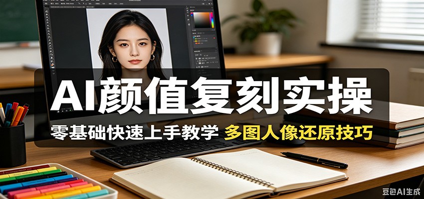 AI颜值复刻实操，零基础快速上手教学，多图人像还原技巧-轻创星球网