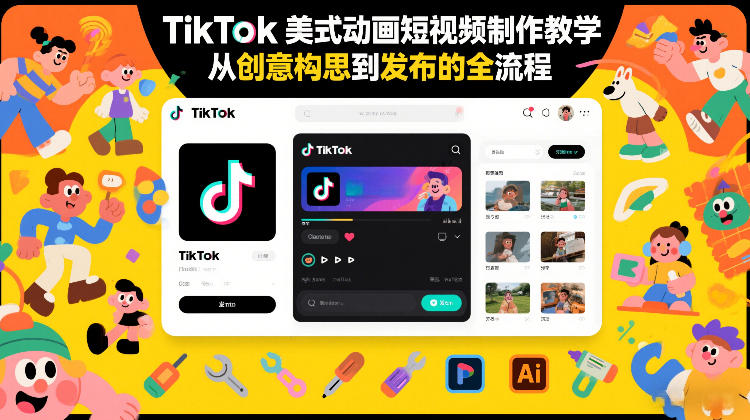 TikTok美式动画短视频制作教学，从创意构思到发布的全流程-轻创星球网