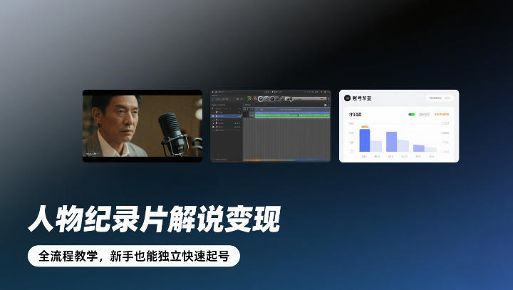 人物纪录片解说变现，全流程教学，新手也能独立快速起号-轻创星球网